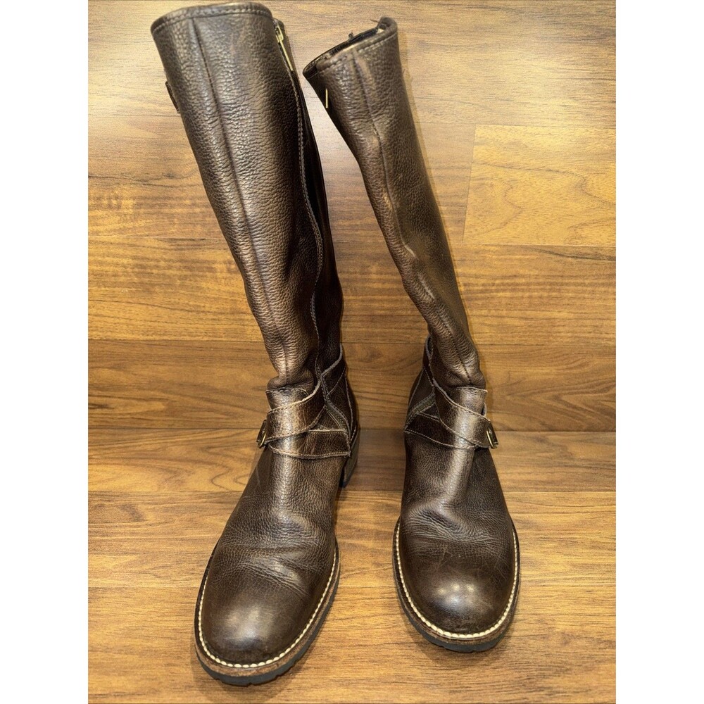Vintage LL BEAN Calf hi Brown leather BOOTS womens 7.5 Made in Brazil-Zipper - Picture 3 of 16